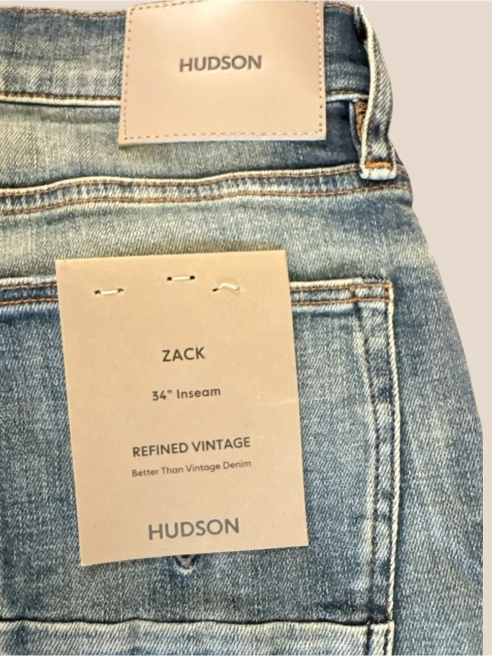 Hudson Jeans Zack Refined Vintage Skinny National Wash Size 32 x 34 NWT